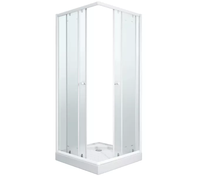 Душевой  уголок ZFQ81 PARLY с поддоном (80х80х195), Цвет стекла: матовое, Цвет профиля: Белый, Выбрать размер: 80х80, изображение 5