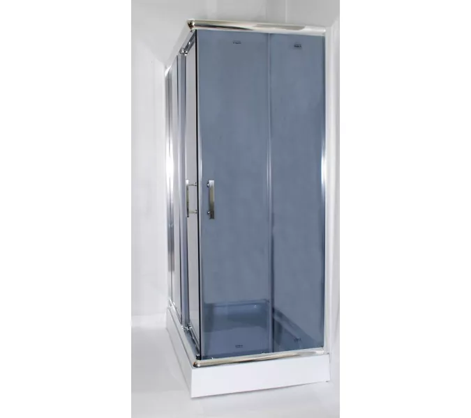 Душевой  уголок ZQ121G PARLY с поддоном, Цвет стекла: тонированное, Цвет профиля: Хром, Выбрать размер: 120х80, изображение 2