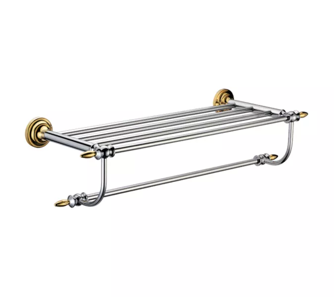 Полка для полотенец MELANA хром+золото MLN-820003