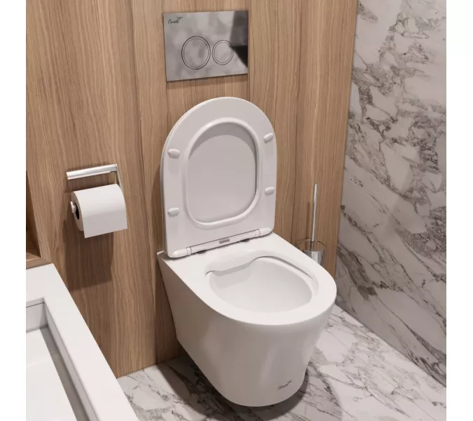 Унитаз Ceruttispa ADIGE Aria MW CT9245 подвесной безободковый белый матовый, изображение 3