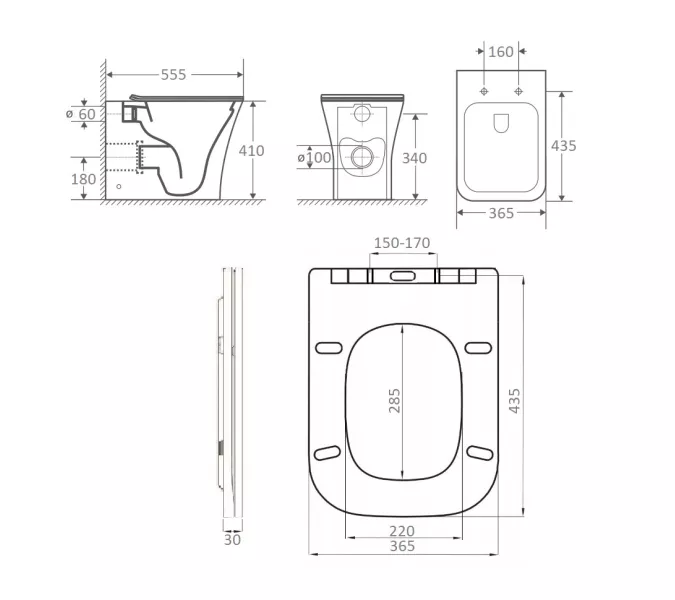 Унитаз Ceruttispa CT8906 MARMOLADA F приставной безободковый, изображение 6