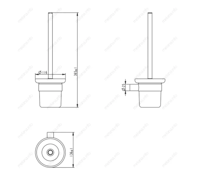 Ершик для унитаза подвесной MELANA сатин хром MLN-865006, изображение 2