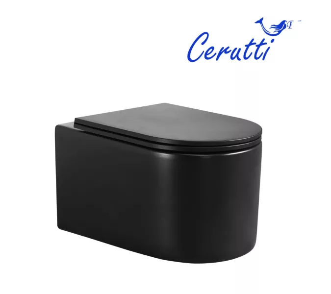 Унитаз Ceruttispa TANARO Aria MB CT9238 подвесной безободковый черный матовый, изображение 4