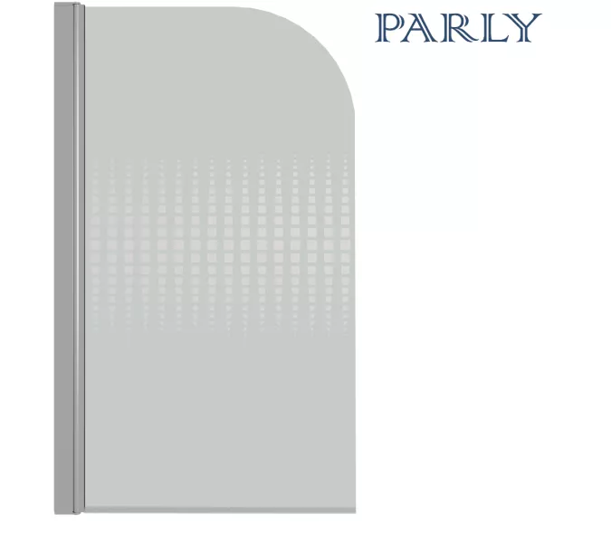 Шторка на ванну F04 PARLY, Цвет стекла: с рисунком, Цвет профиля: Хром, Выбрать размер: 75, изображение 5