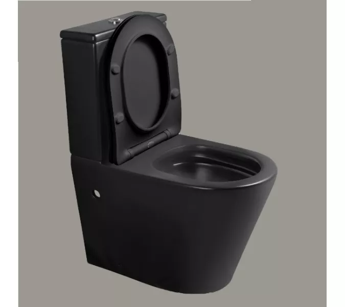 Унитаз Ceruttispa SELLA MB CT9865  напольный безободковый черный матовый, Выбрать цвет: Черный матовый, изображение 4