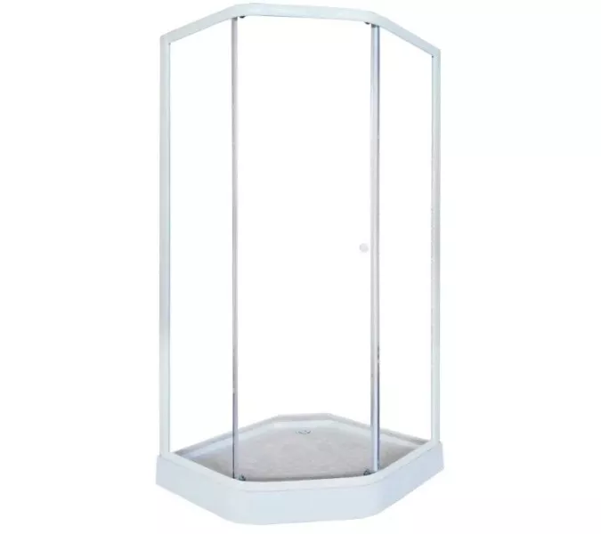 Душевой  уголок ZEP91  PARLY с поддоном (90х90х197), Цвет стекла: прозрачное, Цвет профиля: Белый, Выбрать размер: 90х90, изображение 4