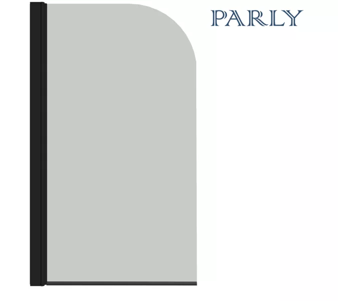 Шторка на ванну F04B  PARLY  распашная, Цвет стекла: прозрачное, Цвет профиля: Черный, Выбрать размер: 75, изображение 5