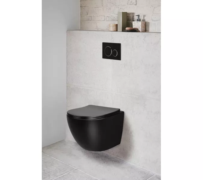 Унитаз Ceruttispa SELLA Aria MB CT9160 подвесной безободковый черный матовый, изображение 5