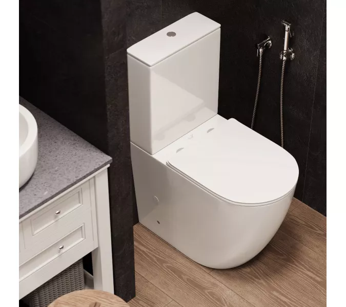 Унитаз Ceruttispa  CT8709 BELLA напольный безободковый высокий, изображение 6