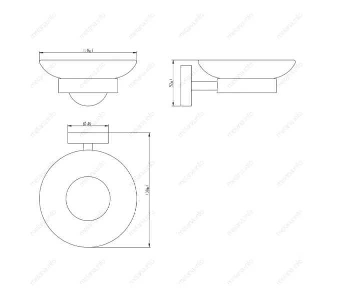 Мыльница стеклянная MELANA сатин хром MLN-867010-1, изображение 2