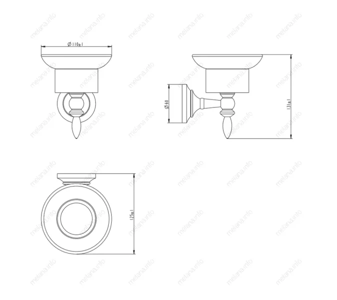 Мыльница  MELANA хром+золото MLN-820010-1, изображение 2