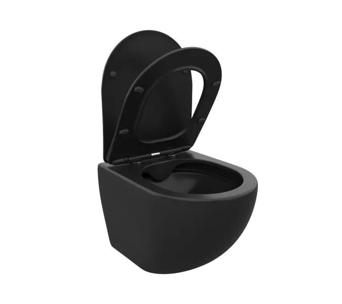 Унитаз Ceruttispa SELLA Aria MB CT9160 подвесной безободковый черный матовый, изображение 7