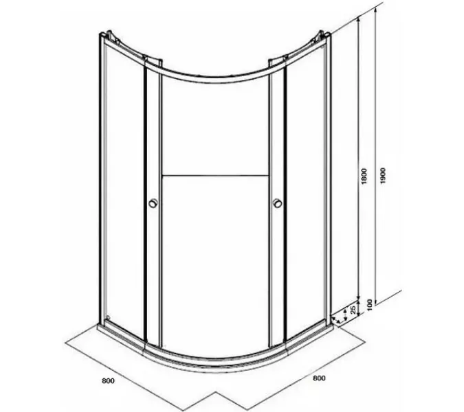 Душевой  уголок ZF81  PARLY с поддоном, Цвет стекла: матовое, Высота поддона: Низкий, Цвет профиля: Белый, Выбрать размер: 80х80, изображение 6