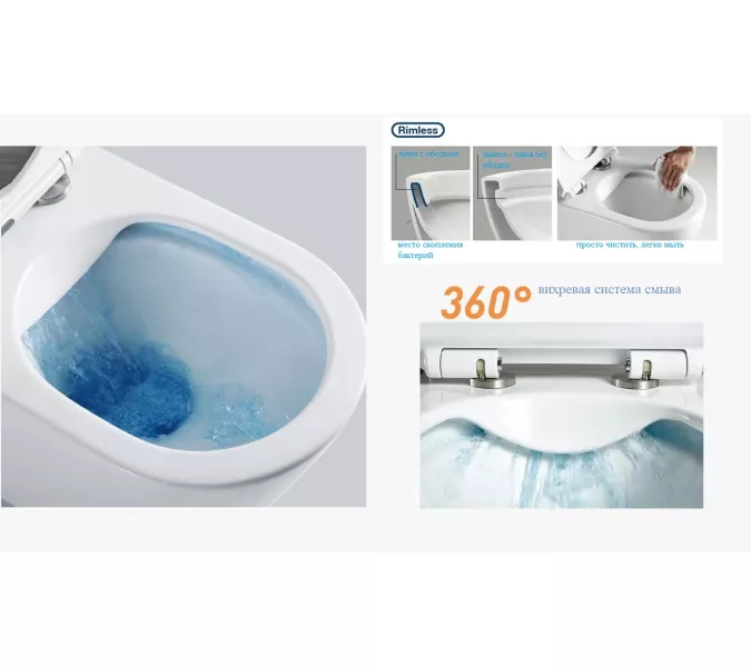 Унитаз Ceruttispa CT8780 AMI Aria подвесной безободковый, изображение 6