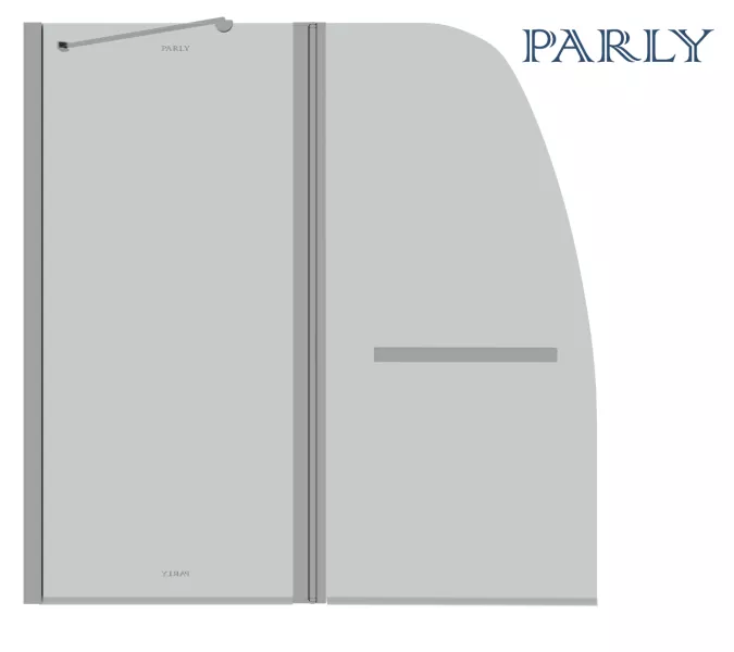 Шторка на ванну  F03 PARLY, Цвет стекла: прозрачное, Цвет профиля: Хром, Выбрать размер: 120, изображение 5