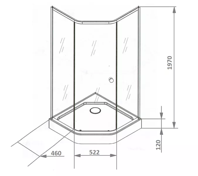 Душевой уголок ZEР91FR  PARLY с поддоном (90х90х197), изображение 7