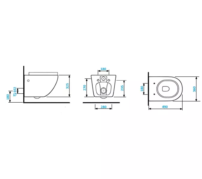 Унитаз Ceruttispa SELLA Aria MB CT9160 подвесной безободковый черный матовый, изображение 10
