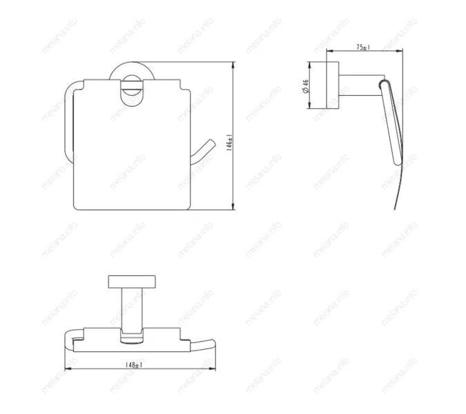 Держатель туалетной бумаги MELANA сатин хром MLN-861007, изображение 2