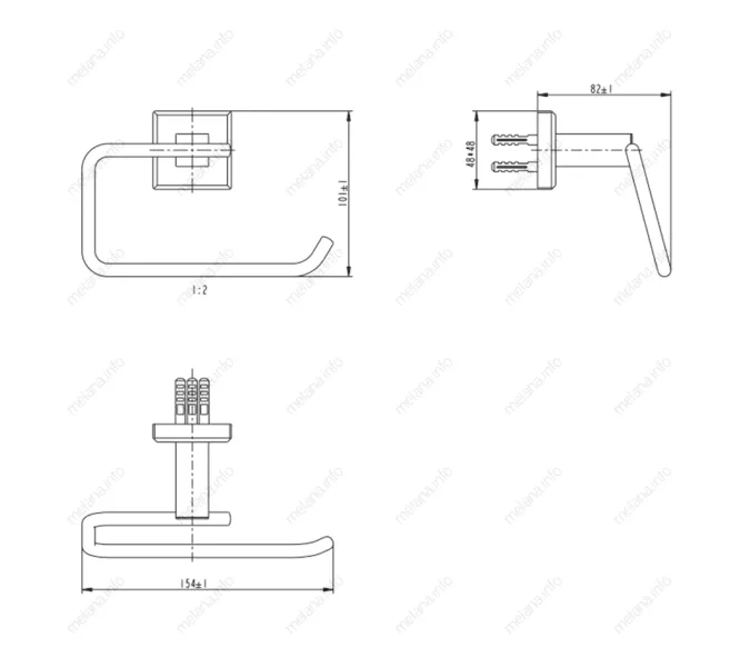 Держатель туалетной бумаги MELANA сатин хром MLN-862007-1, изображение 2