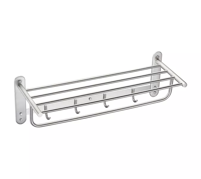 Полка для полотенец с крючками MELANA AISI 304 сатин MLN-S2220