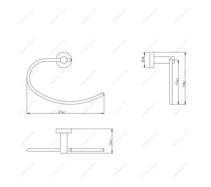 Держатель для полотенца MELANA сатин хром MLN-866009, изображение 2