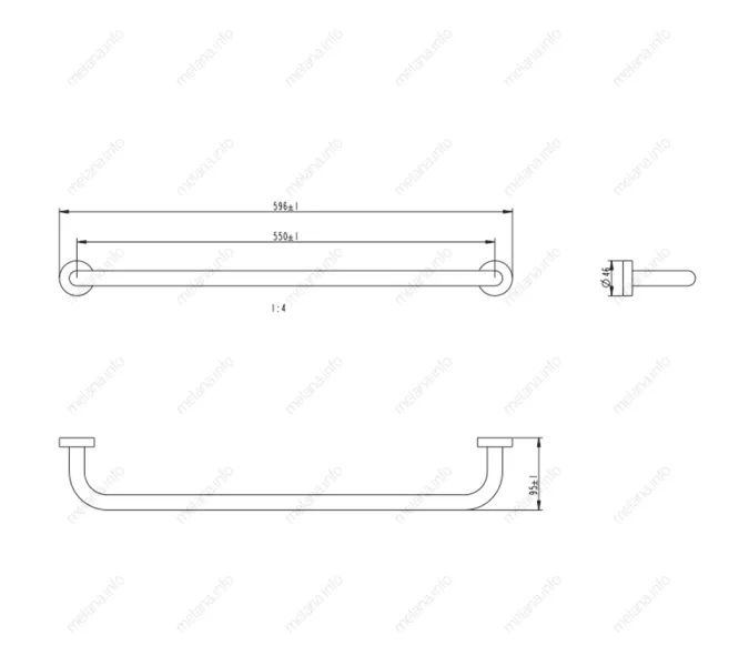 Штанга для полотенец MELANA сатин хром MLN-866001, изображение 2