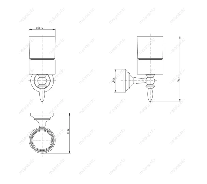 Стакан подвесной MELANA хром+золото MLN-820010, изображение 2