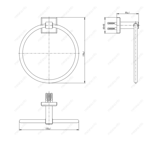 Держатель для полотенца MELANA сатин хром MLN-862009-1, изображение 2