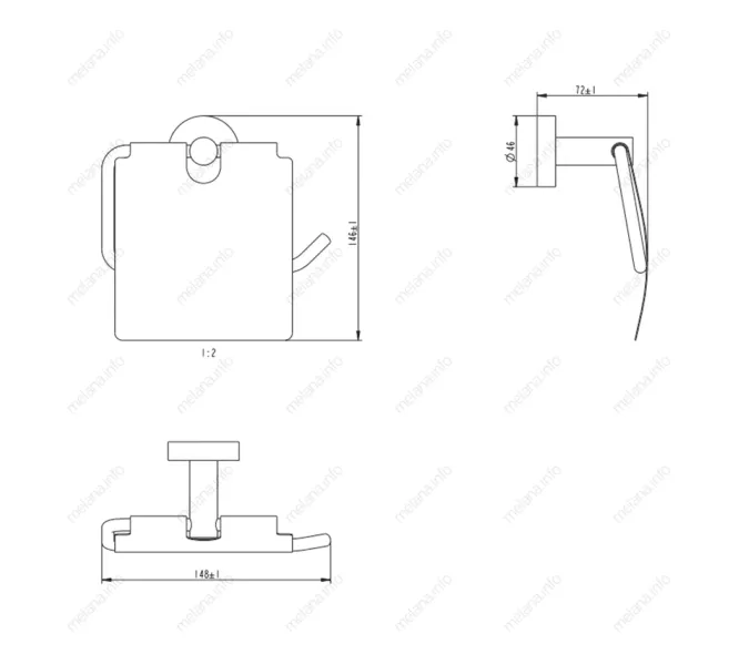 Держатель туалетной бумаги MELANA сатин хром MLN-867007, изображение 2
