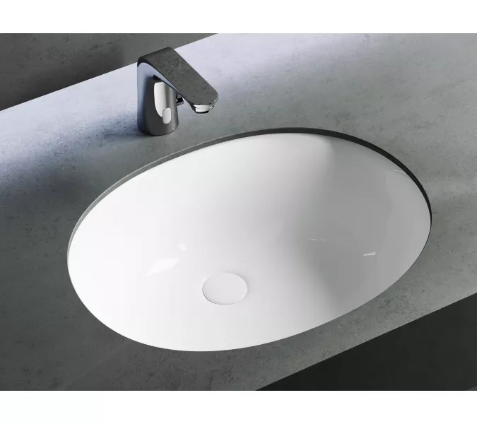 Умывальник Ceramica Nova овальный встраиваемый под столешницу Element 560*420*195мм, с крепежом и шаблоном для установки, Ширина , в см: 56