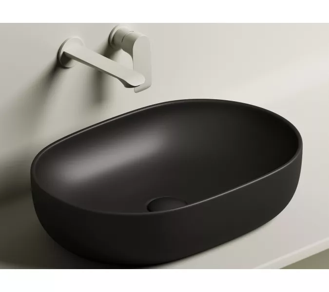 Умывальник чаша Ceramica Nova накладная овальная (цвет Черный Матовый) Element 600*415*135мм, Выбрать цвет: Черный, изображение 3