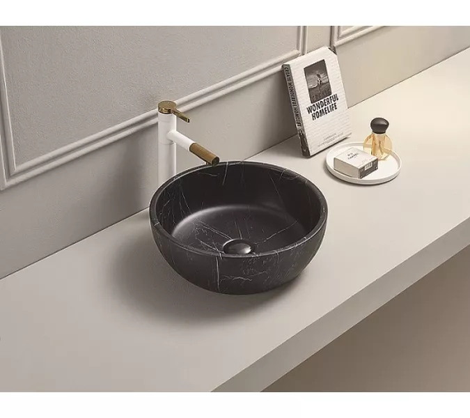 Раковина для ванной накладная круглая CeramaLux C1111, изображение 2