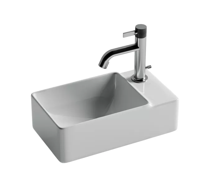 Ceramica Nova Умывальник подвесной прямоугольный (чаша слева, отверстие под смеситель справа) Element 395*220*125мм, Выбрать цвет: Белый, Ориентация: правая
