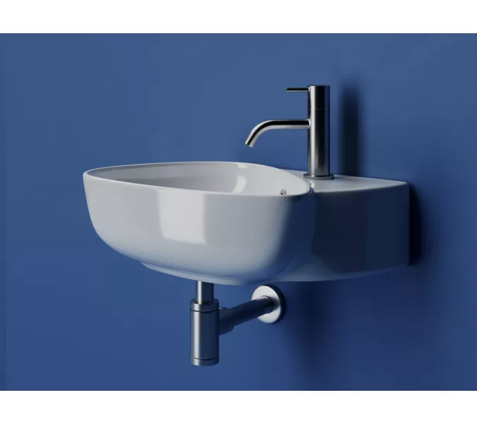 Раковина подвесная Ceramica Nova с отверстием под смеситель, с системой слива- перелива, 495*350*155, цвет белый, изображение 2