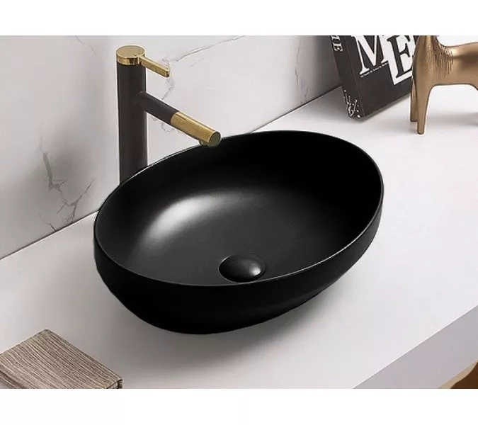 Раковина для ванной CeramaLux 78590B, Выбрать цвет: Чёрный, изображение 2