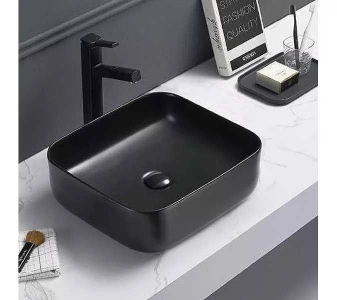 Раковина накладная прямоугольная CeramaLux  NC 2105/ 2106, Выбрать размер: 39х39х13