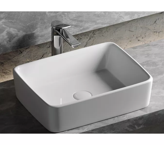 Умывальник чаша Ceramica Nova накладная прямоугольная Element 480*370*130мм, изображение 2