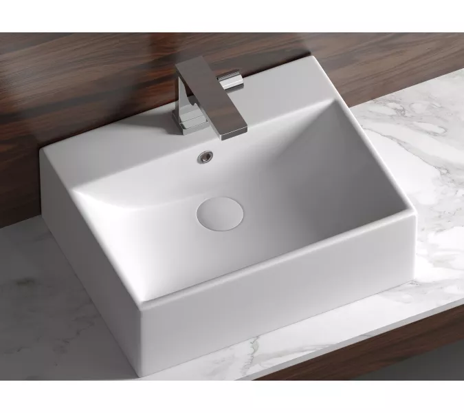 Умывальник чаша Ceramica Nova накладная прямоугольная Element 500*410*160мм, Ширина , в см: 50, изображение 2