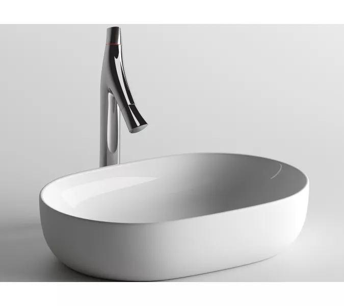 Умывальник чаша Ceramica Nova накладная овальная Element 600*415*135мм, Выбрать цвет: Белый, изображение 3