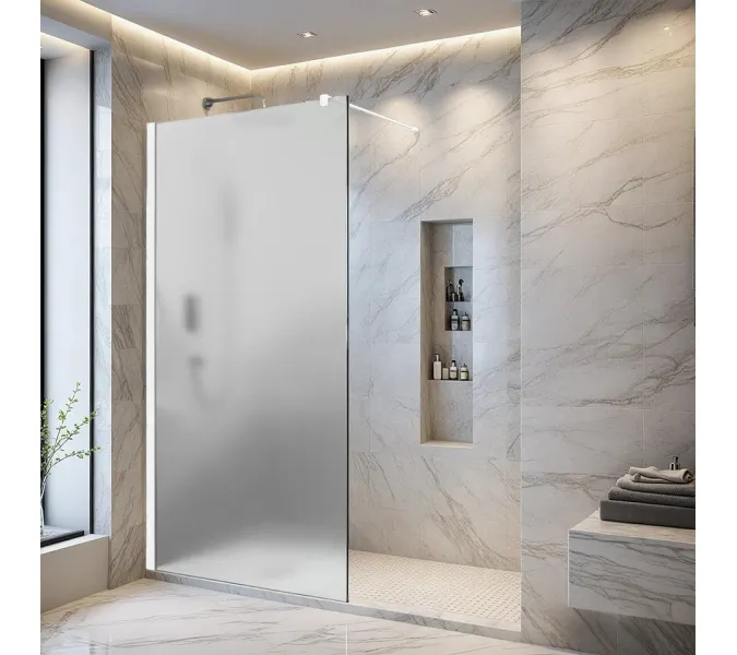 Душевая перегородка T100F PARLY, Цвет стекла: матовое, Цвет профиля: Белый, Выбрать размер: 100