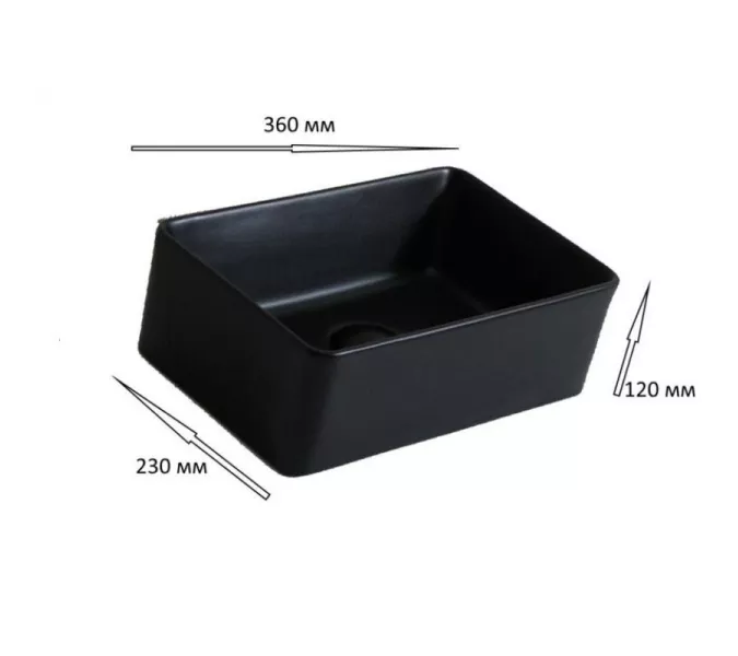 Раковина Ceramalux 6230МВ, Выбрать цвет: Черный, изображение 4