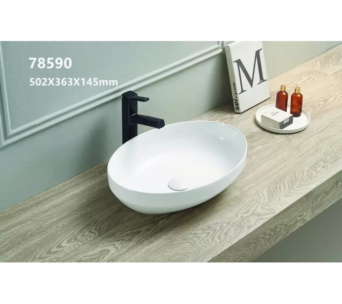 Раковина для ванной CeramaLux 78590, Выбрать цвет: Белый, изображение 2