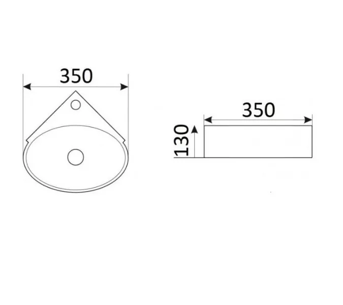 Умывальник подвесной  угловой CeramaLux 9359, изображение 3