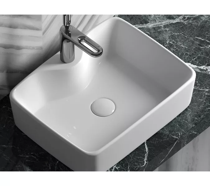 Умывальник чаша Ceramica Nova накладная прямоугольная Element 480*370*130мм, изображение 2