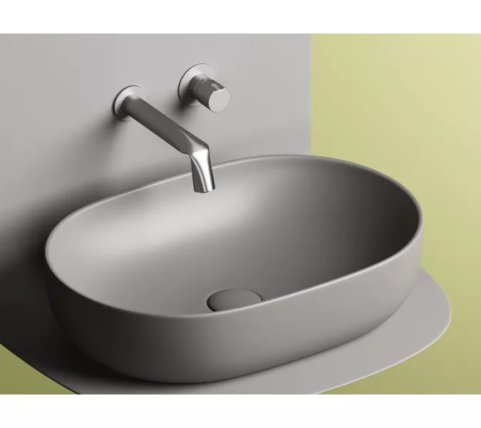 Умывальник чаша Ceramica Nova накладная овальная (цвет Антрацит Матовый) Element 600*415*135мм, Выбрать цвет: Серый, изображение 2
