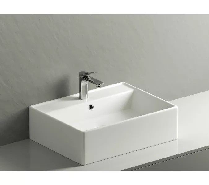 Умывальник чаша Ceramica Nova накладная прямоугольная Element 590*450*160мм, Ширина , в см: 59, изображение 3