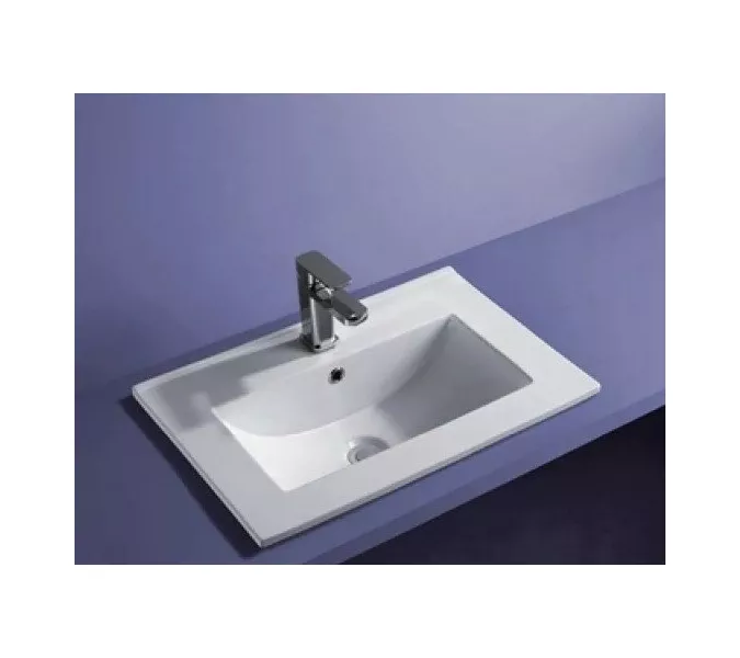 Раковина врезная прямоугольная CeramaLux YJ-803, Выбрать размер: 50, изображение 2