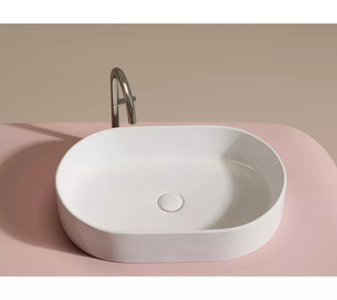 Умывальник чаша Ceramica Nova накладная овальная Element 608*385*122мм, Выбрать цвет: Белый