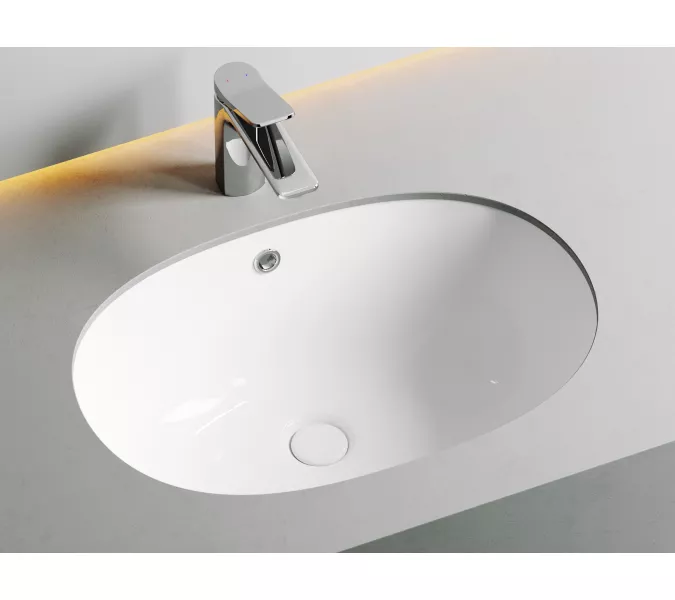Умывальник Ceramica Nova овальный встраиваемый под столешницу Element 565*385*210мм, с крепежом и шаблоном для установки
