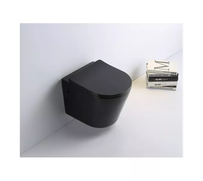 Унитаз подвесной CeramaLux B2330, Выбрать цвет: Черный глянцевый